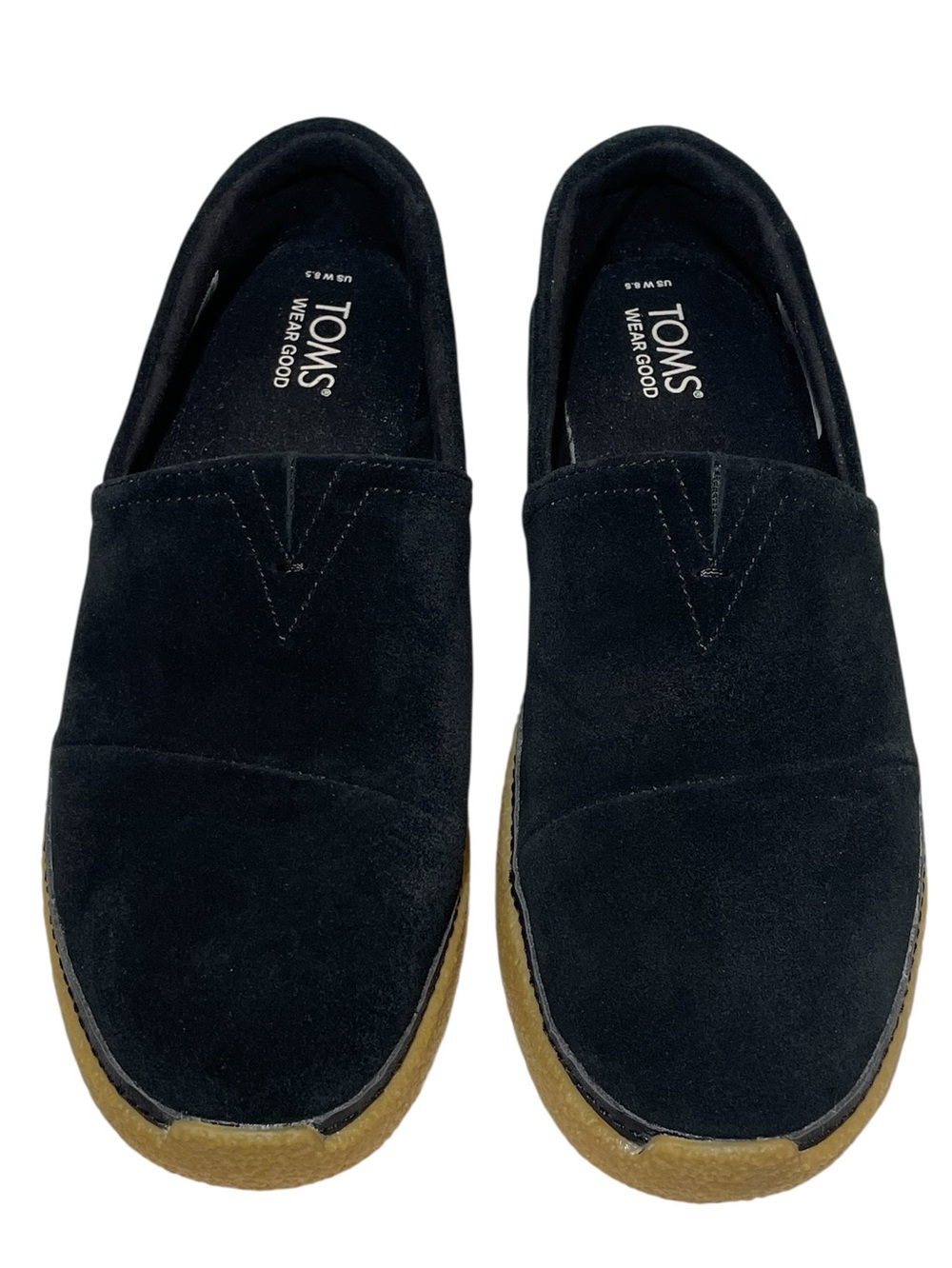 TOMS Alpargata Crepe Black Suede Slip-On Loafer Sneakers Womens Size 8.5